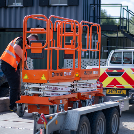 Snorkel PAV lifts Loaded onto a trailer